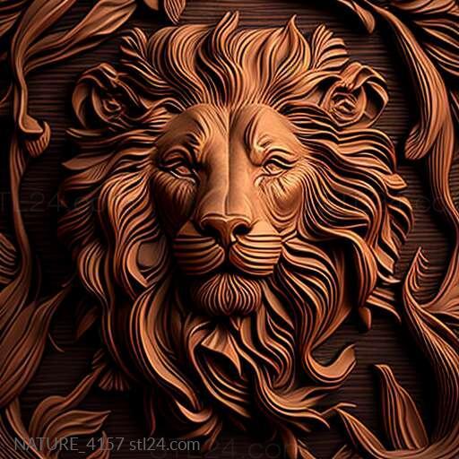 Nature and animals (st lion 1, NATURE_4157) 3D models for cnc
